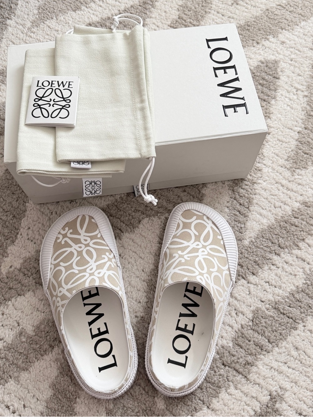 LOEWE x Paula's Ibiza Terra Vulca Canvas Slip-On Sneakers Size EU38 (US7.5M)